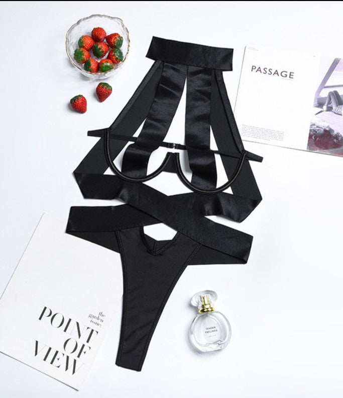 Exotic Sensual Halter Bandage Lingerie Set