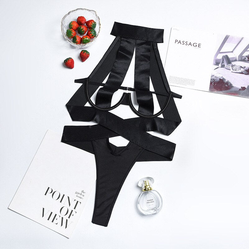 Exotic Sensual Halter Bandage Lingerie Set