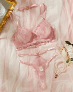 Delicate Blush Embroidery Fantasy Lingerie Set