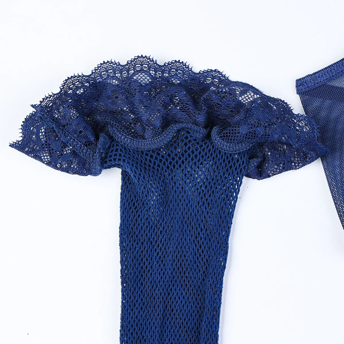 Fancy Blue Lace-Up Body Suit Lingerie