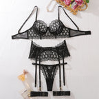 Elegant Black Diamond Suspenders Set