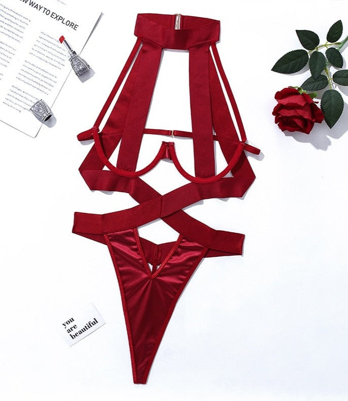 Exotic Sensual Halter Bandage Lingerie Set