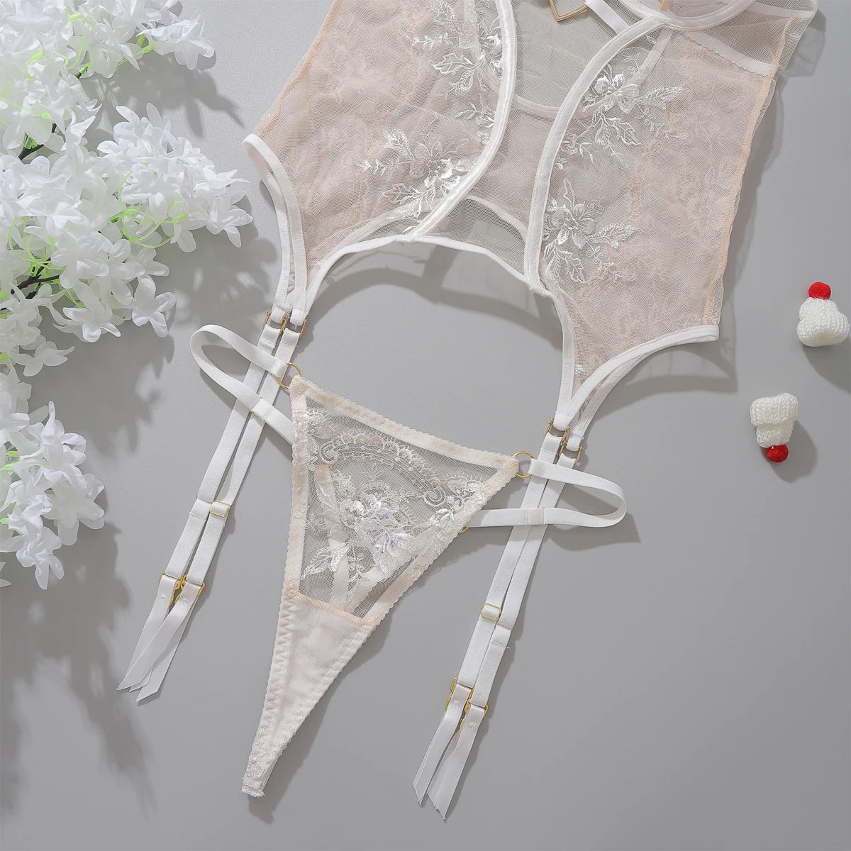 Exotic Transparent Boudoir Lace Corset