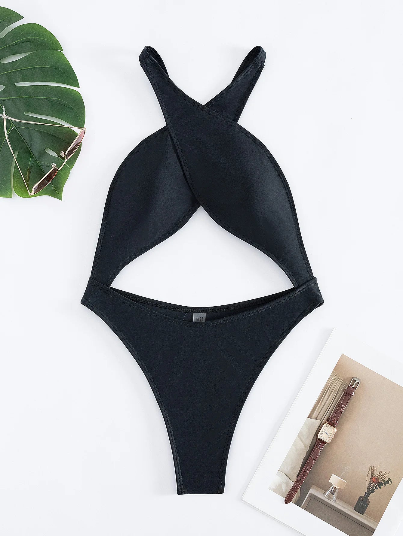 Elegant Cropped Halter High Waist Bikini
