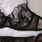 Exotic Leopard Print Lace Patchwork Set W/Stockings