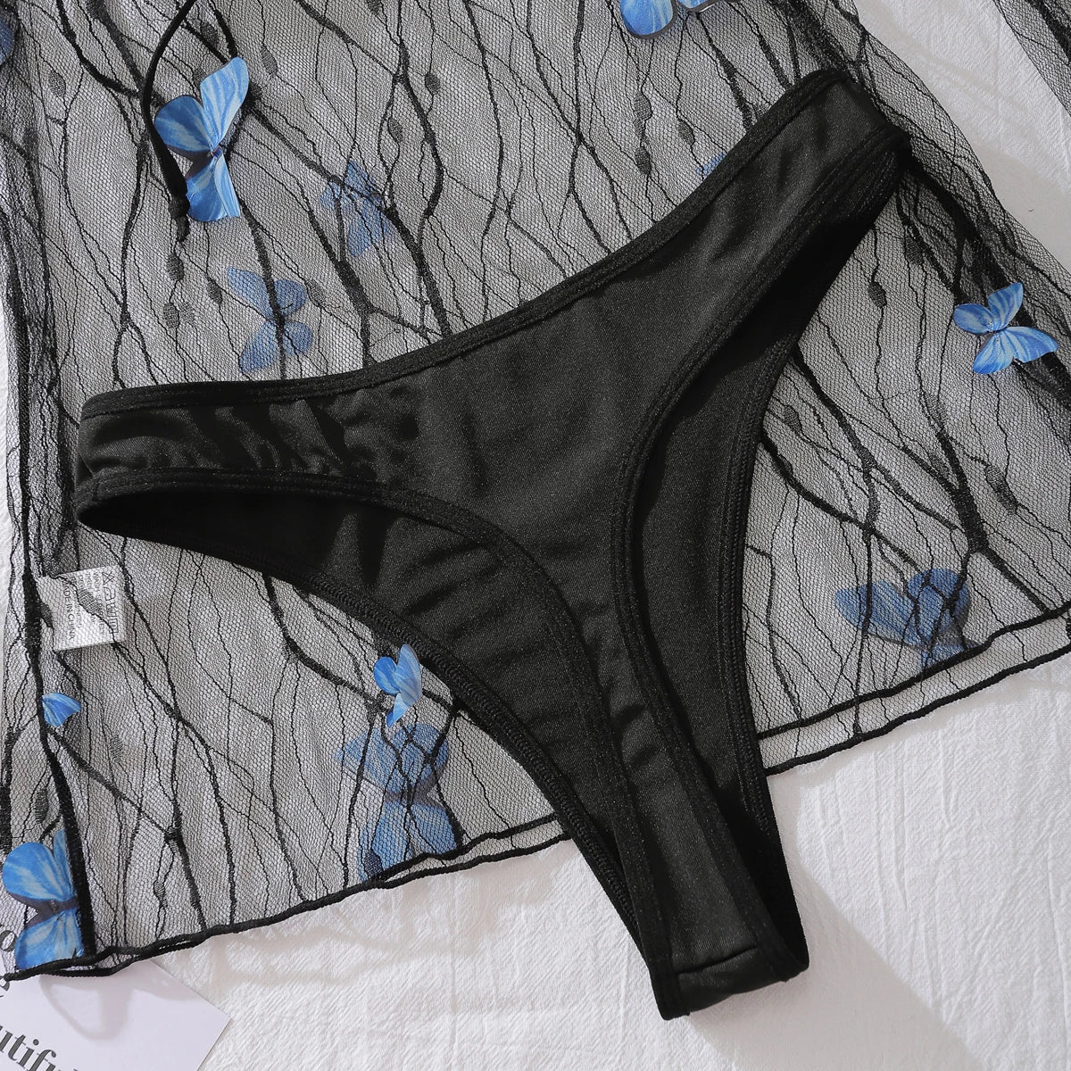 Fantasy Mesh Blue Butterfly Dress Set