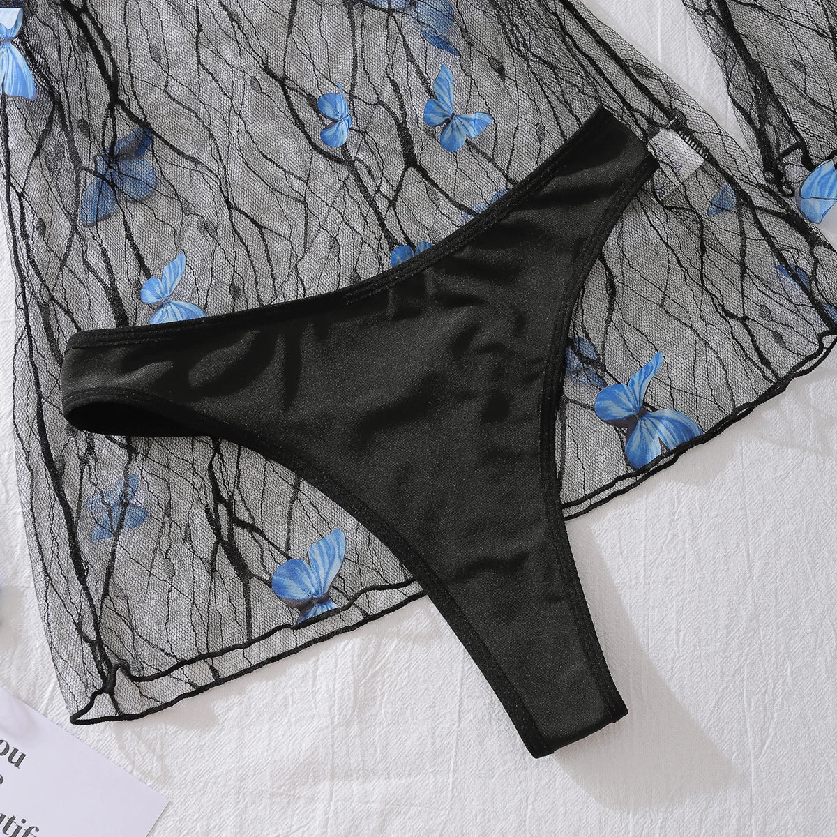 Fantasy Mesh Blue Butterfly Dress Set