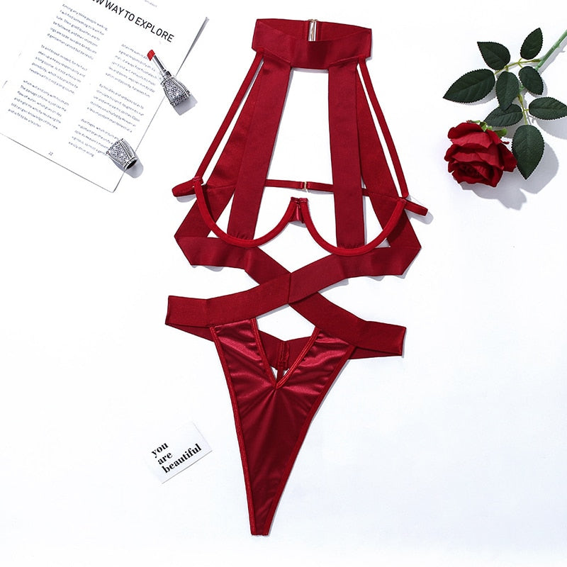Exotic Sensual Halter Bandage Lingerie Set