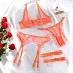 Desire Neon Orange Fantasy Lingerie Set