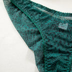 Exotic See-Through Green Serpent Bra Set