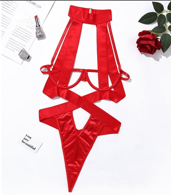 Exotic Sensual Halter Bandage Lingerie Set