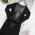Elegant 3Pcs Low Cut Beach Dress Set