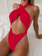 Elegant Cropped Halter High Waist Bikini