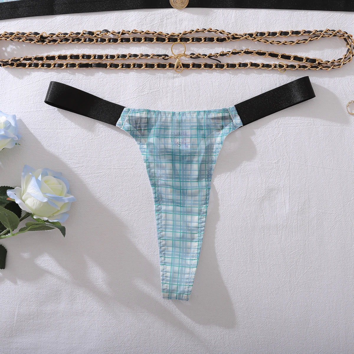 Elegant Buttoned See Through Polo Bustier Set