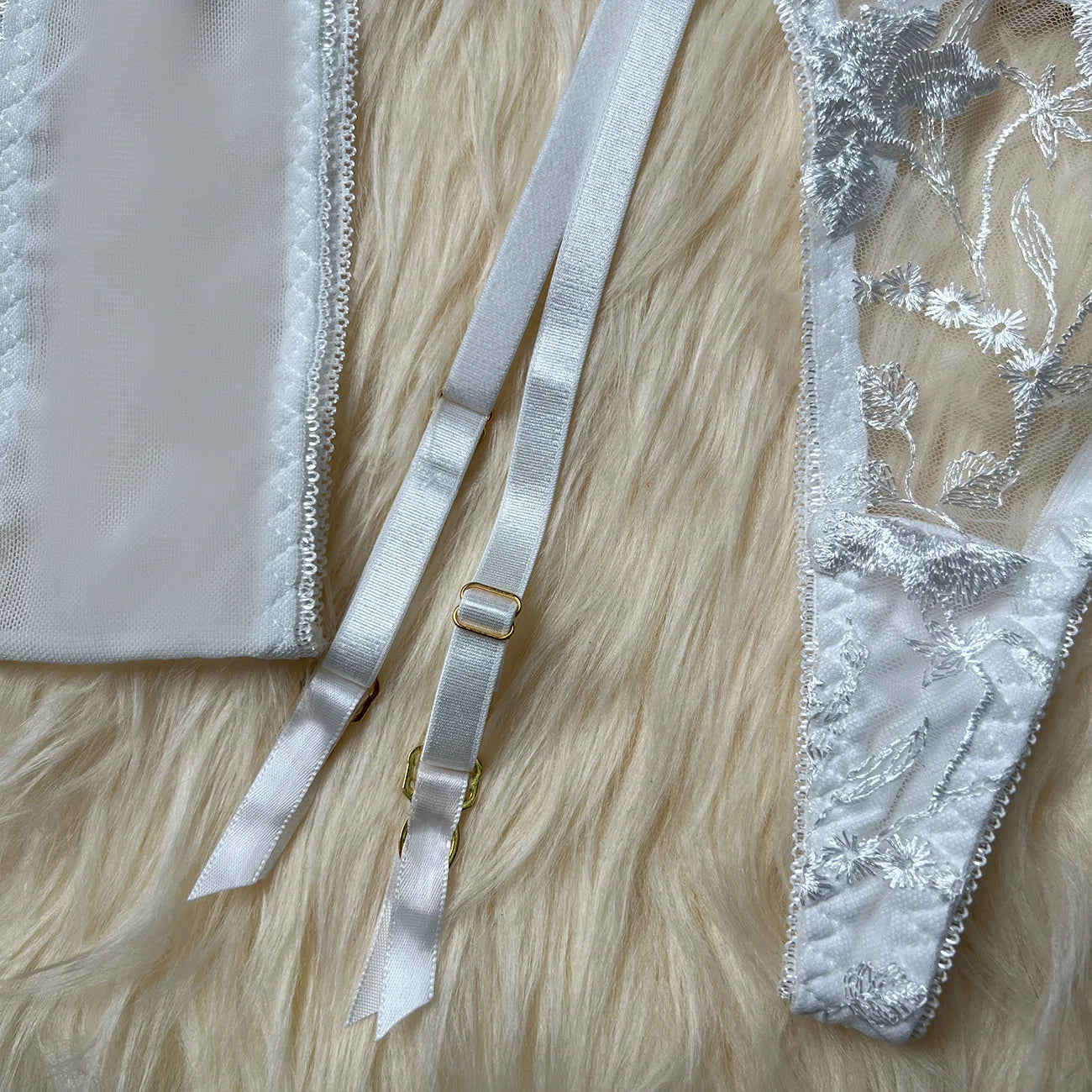 Diamond Girl Lace See-Through Floral Lingerie Set