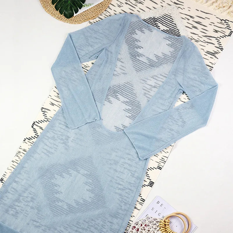 Elegant 3Pcs Low Cut Beach Dress Set