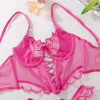 Fancy Rose Heart Lace Up Corset Lingerie