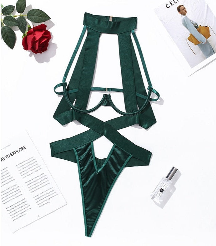 Exotic Sensual Halter Bandage Lingerie Set