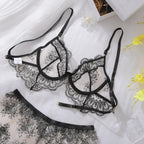 Sheer Lace Eyelash Bra Hilitos Set