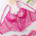 Fancy Rose Heart Lace Up Corset Lingerie