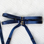 Fancy Deep Blue 5Pcs Transparent Bra Set