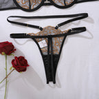 Exotic Gold Embroidered 2PC Bra Set