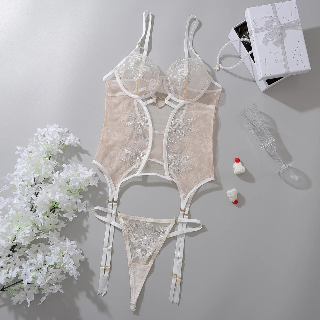 Exotic Transparent Boudoir Lace Corset