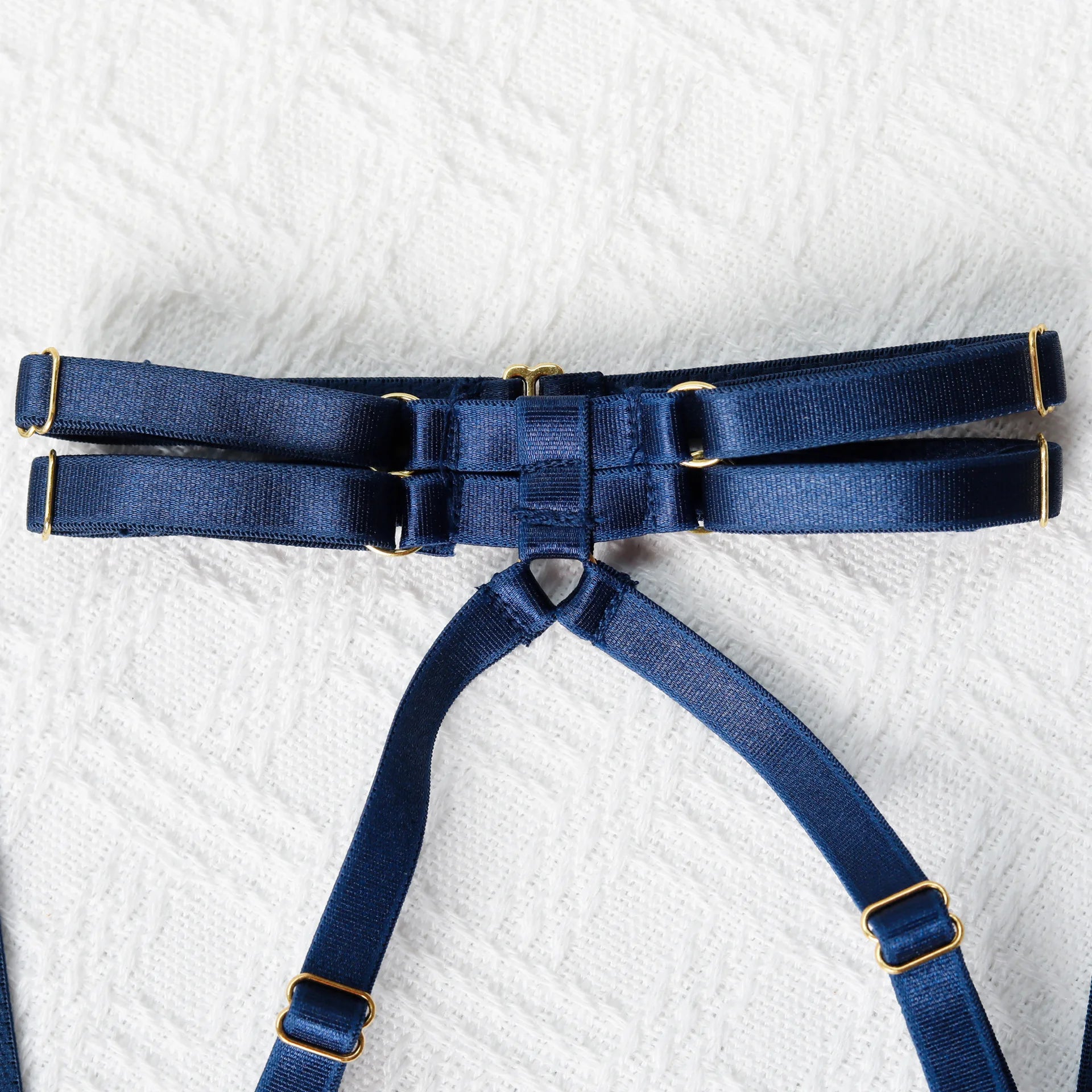 Fancy Deep Blue 5Pcs Transparent Bra Set