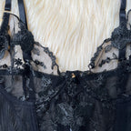 Diamond Girl Lace See-Through Floral Lingerie Set