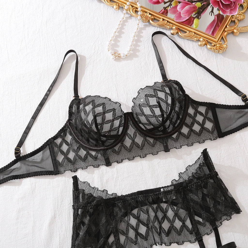 Elegant Black Diamond Suspenders Set