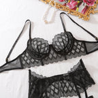 Elegant Black Diamond Suspenders Set