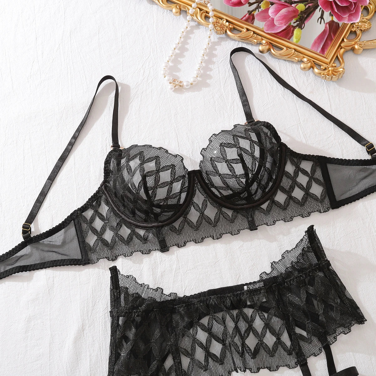 Elegant Black Diamond Suspenders Set