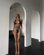 Sensual Transparent 3pcs Tassel Fantasy Lingerie