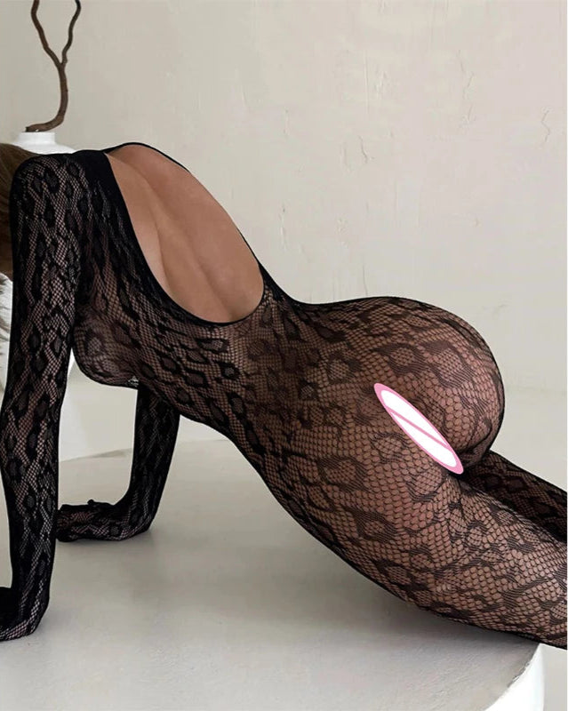 Sheer Exotic Backless Leopard Print Jumpsuit