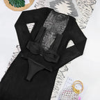 Elegant 3Pcs Low Cut Beach Dress Set