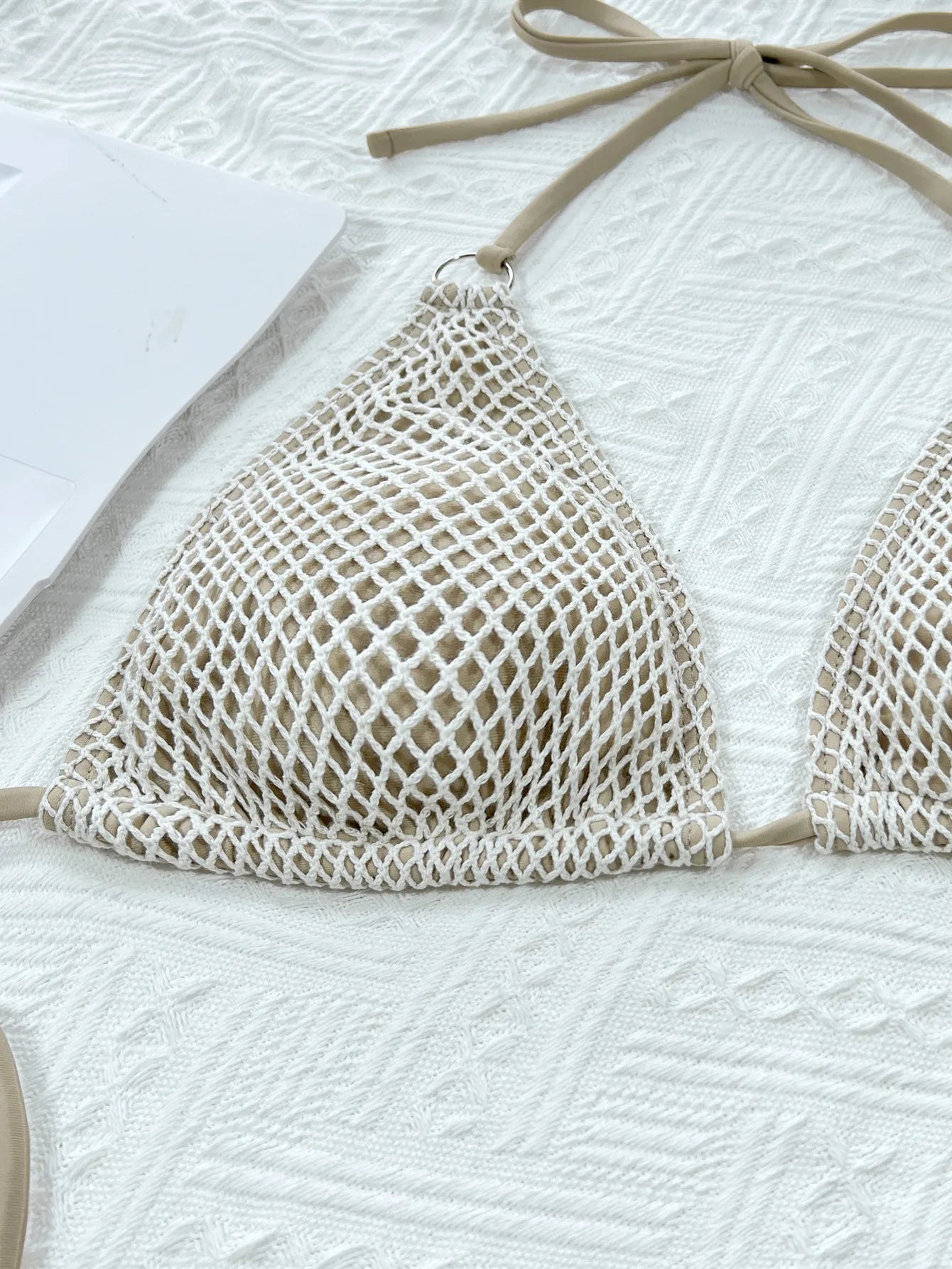 Stylish Fish Net Halter Bikini Set