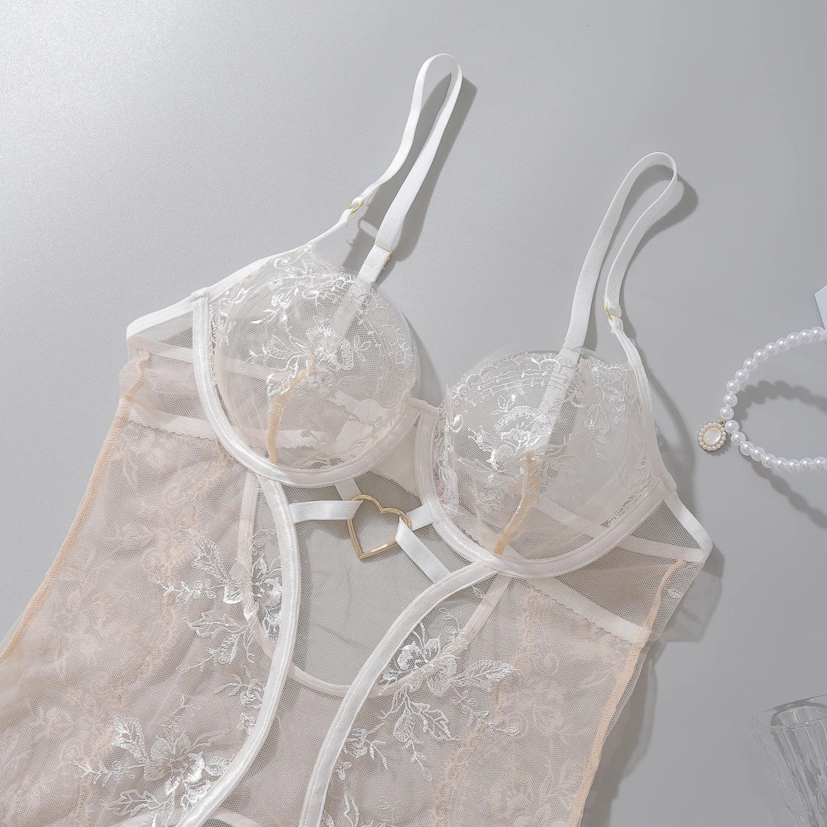 Exotic Transparent Boudoir Lace Corset