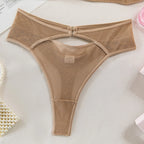 Sensual Mesh Khaki French Bra Set