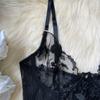 Diamond Girl Lace See-Through Floral Lingerie Set
