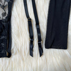 Diamond Girl Lace See-Through Floral Lingerie Set