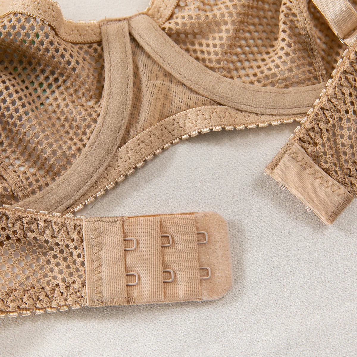 Sensual Mesh Khaki French Bra Set
