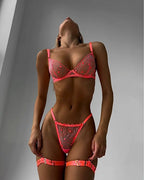 Desire Neon Orange Fantasy Lingerie Set