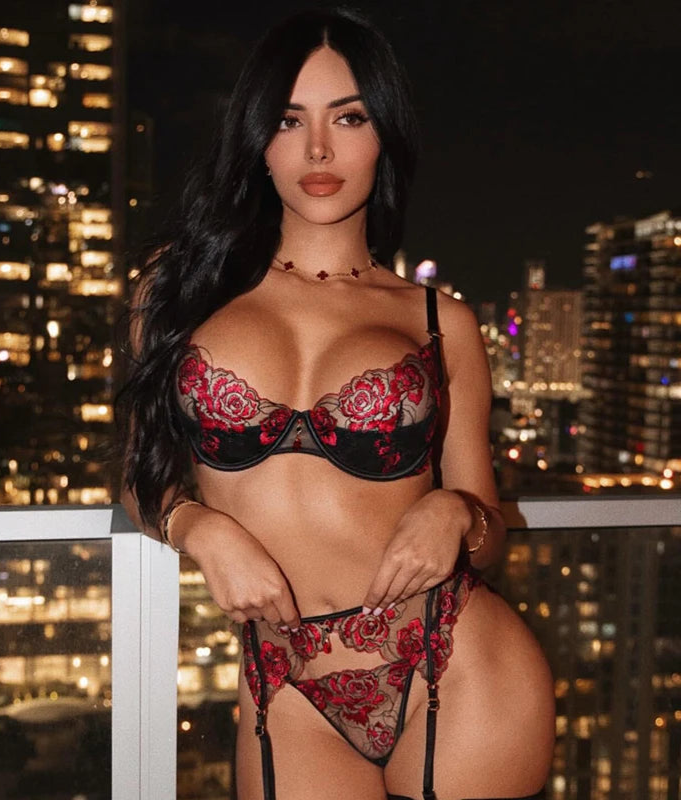 Elegant Red Rose Embroidered 3PC Set