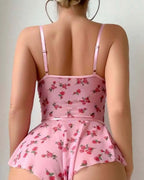 Sweet Coquette Floral Mini Babydoll Suit