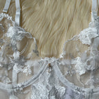 Diamond Girl Lace See-Through Floral Lingerie Set
