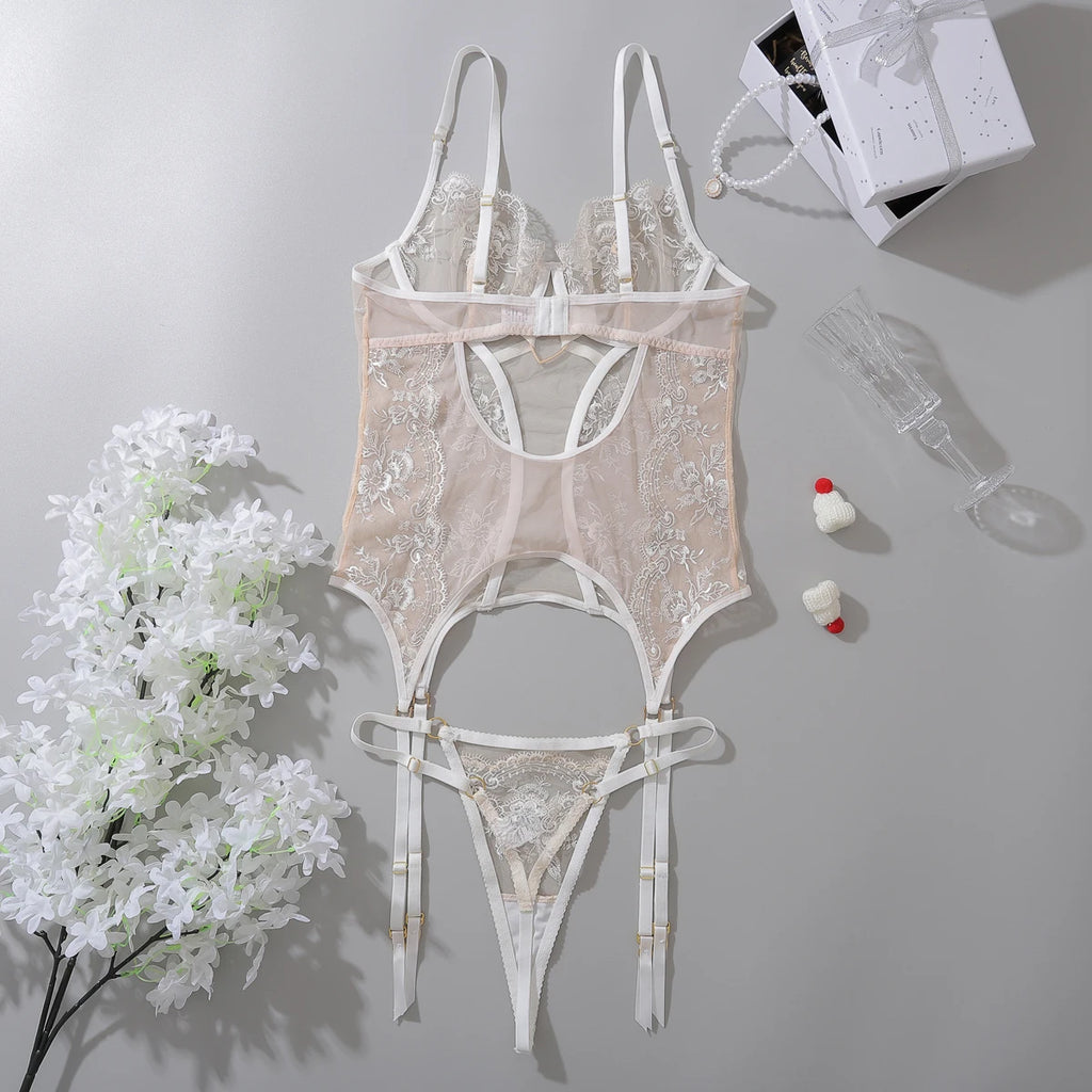 Exotic Transparent Boudoir Lace Corset