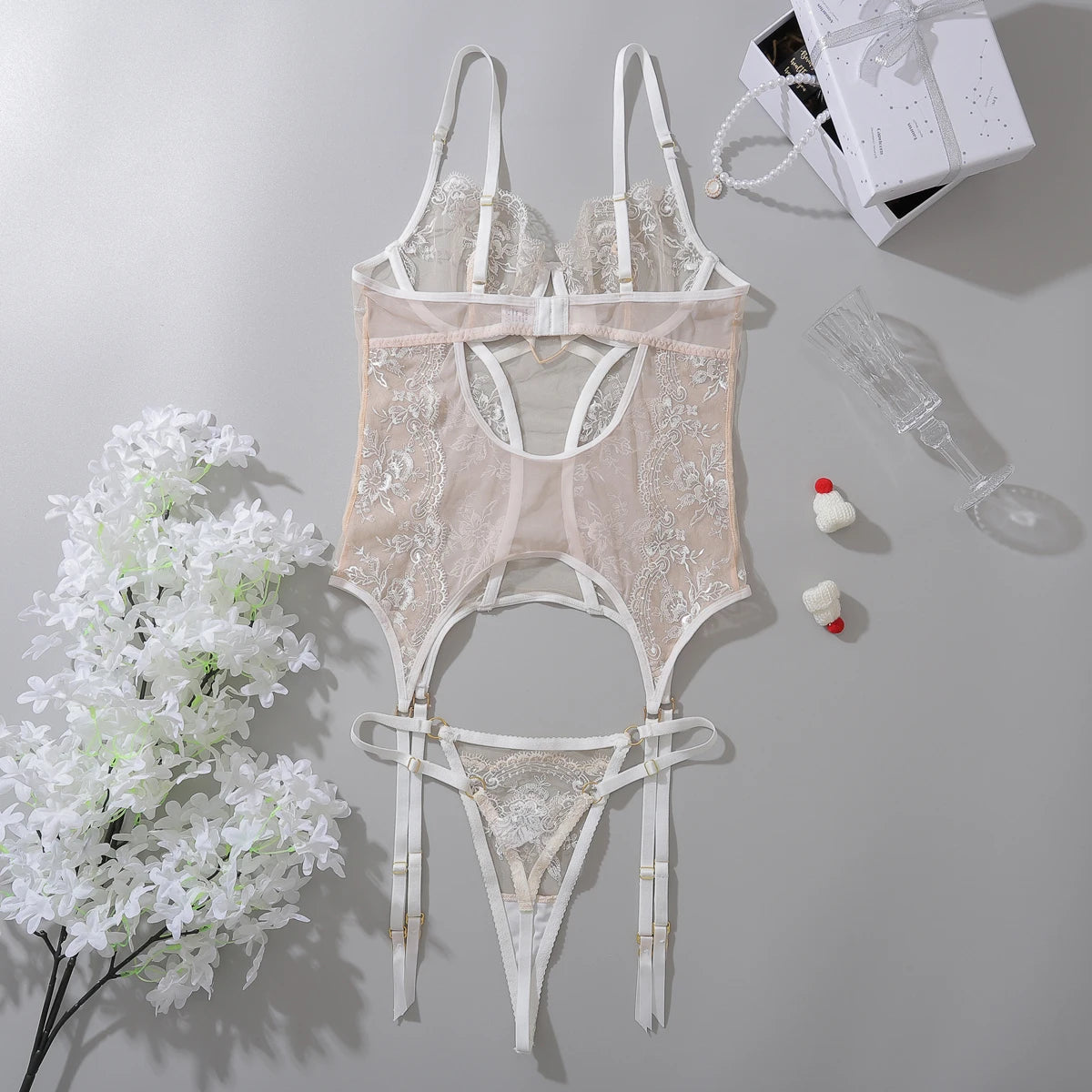 Exotic Transparent Boudoir Lace Corset
