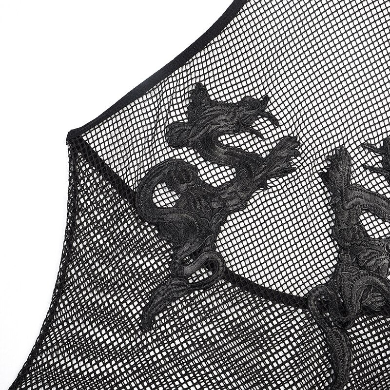 Sheer Mesh Exotic Fistnet Bodsuit