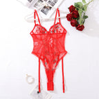 Red Cherry Lace Corset Lingerie Set