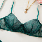 Exotic See-Through Green Serpent Bra Set